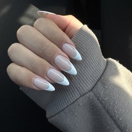 Long Gel X nails with French tip