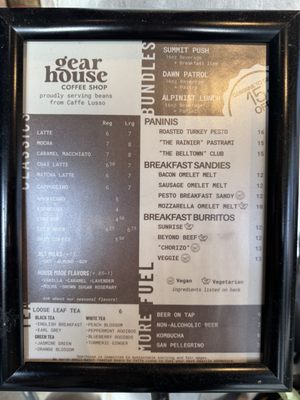 Menu photo 1 Gearhouse Coffee Shop Seattle, WA Menu photo 1 Gearhouse Coffee Shop Seattle, WA