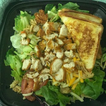 Zaxbys - House Zalad with Fried chicken and toast-worth the calories and pairs well with Sweet Tea - Chicken Wings Near Me - Chamblee, Georgia Zaxbys - House Zalad with Fried chicken and toast-worth the calories and pairs well with Sweet Tea - Chicken Wings Near Me - Chamblee, Georgia