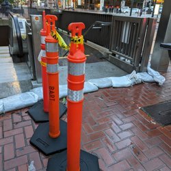 MUNI / BART Station - Embarcadero - Maybe didn't ride Bart enough when I lived in the city, but first time seeing sandbags at the stairs