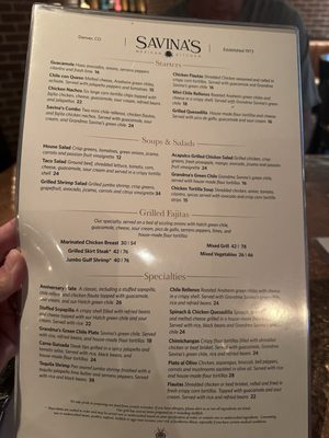Menu photo 1 Savina's Denver, CO Menu photo 1 Savina's Denver, CO