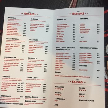 Shabb - El menú... precios altos, pero lo vale - Tacos Near Me - Ciudad de México, DIF Shabb - El menú... precios altos, pero lo vale - Tacos Near Me - Ciudad de México, DIF