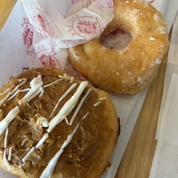 Beiler's Donuts - Close up for the donuts. Glazed and Biscoff cookie donut. - Donuts Near Me - Lancaster, Pennsylvania Beiler's Donuts - Close up for the donuts. Glazed and Biscoff cookie donut. - Donuts Near Me - Lancaster, Pennsylvania