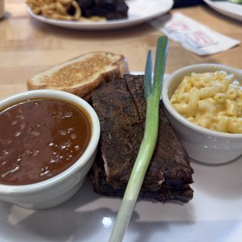 Earls Rib Palace - Rib plate with beans and mac. Good stuff - Burgers Near Me - Yukon, Oklahoma