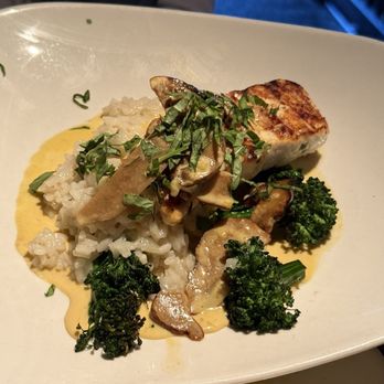 Pianeta - Halibut over risotto and broccolini - Italian Near Me - Truckee, California