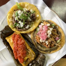 Panucho and tamale