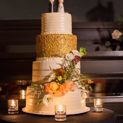 Samantha Bakes Cakes - Fondant, buttercream, and gold sequin cake