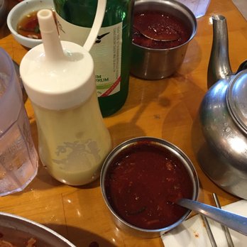 Yett Gol - If you want to make your bimbim naeng myun more spicy, you can add hot mustard and more sauce! - Korean Near Me - Silver Spring, Maryland