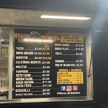 Tacos El Sobrino - Menu - Tacos Near Me - La Puente, California Tacos El Sobrino - Menu - Tacos Near Me - La Puente, California