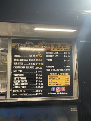 Menu photo 1 Tacos El Sobrino La Puente, CA Menu photo 1 Tacos El Sobrino La Puente, CA
