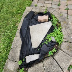 Harbour Front Landscaping - They were suppose to lay the fabric but left it incomplete