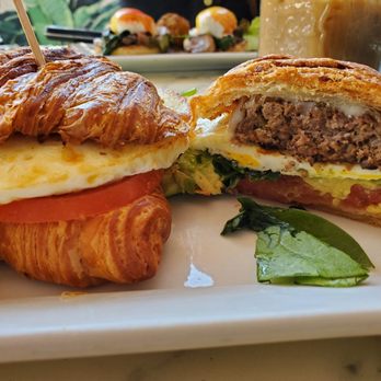 Blue Daisy - Egg croissant with beef sausage - Creperies Near Me - Santa Monica, California