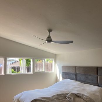 Andre Handyman - Ceiling fan installation with wiring on vaulted ceiling. - Handyman Near Me