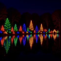 Legacy Lakes - Christmas lights attraction over the water.