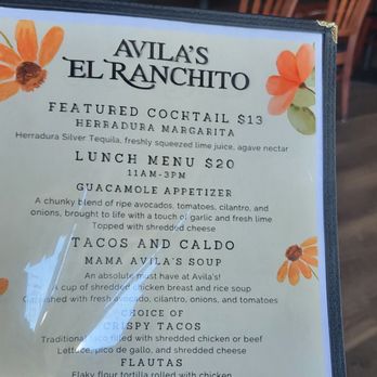 Avila's El Ranchito - OCRW menu - Mexican Near Me - San Clemente, California Avila's El Ranchito - OCRW menu - Mexican Near Me - San Clemente, California