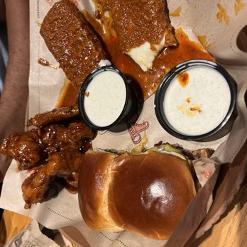 Chili's - Triple Dipper: Nashville Hot Mozzarella , Big Mouth Bites & Honey-Chipotle Chicken Crispers - American Near Me - Concord, California Chili's - Triple Dipper: Nashville Hot Mozzarella , Big Mouth Bites & Honey-Chipotle Chicken Crispers - American Near Me - Concord, California