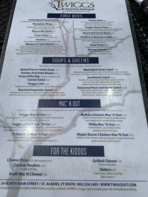Menu photo 5 Twiggs St Albans, VT Menu photo 5 Twiggs St Albans, VT