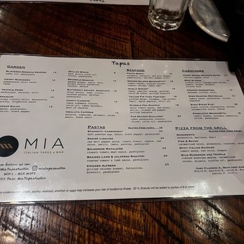 Mia Italian Tapas & Bar - Menu - Italian Near Me - Austin, Texas