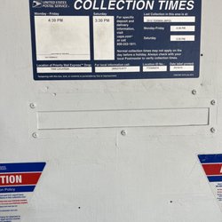 US Post Office - Collection Times