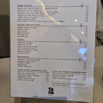 Torotea - Menu December 2024 - Coffee & Tea Near Me - Diamond Bar, California