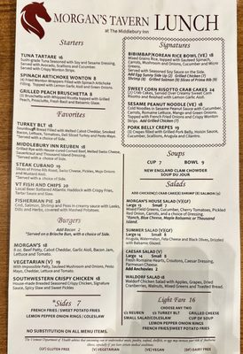 Menu photo 1 Morgan's Tavern Middlebury, VT Menu photo 1 Morgan's Tavern Middlebury, VT