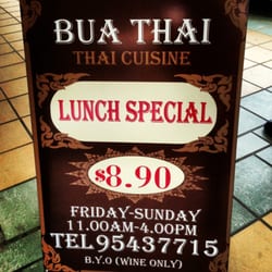 Bua Thai - Bua Thai now does Lunch (Fri-Sun)