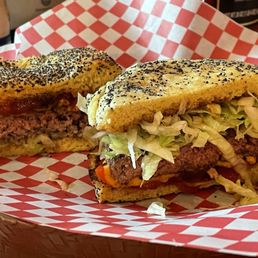 On the left is their version of double lettuce.... On the right is my version (I got more lettuce on the side. On the left is their version of double lettuce.... On the right is my version (I got more lettuce on the side.