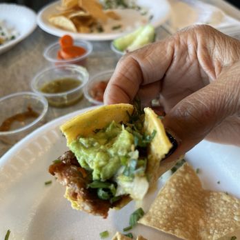 Los Dos Toritos - My Al Pastor taco! I was so anxious to eat it. I added my guacamole to it. - Seafood Near Me - Baker, California