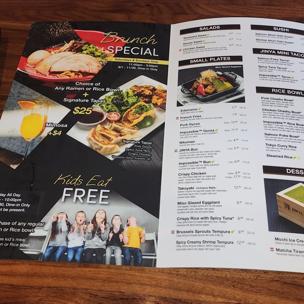 JINYA Ramen Bar - Tulsa - Inside menu - Tapas/Small Plates Near Me - Tulsa, Oklahoma JINYA Ramen Bar - Tulsa - Inside menu - Tapas/Small Plates Near Me - Tulsa, Oklahoma