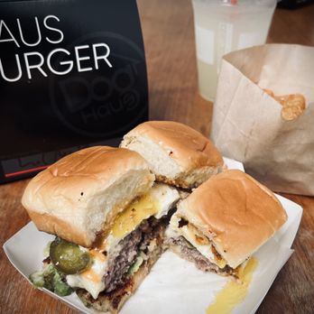 Dog Haus Biergarten - Berkeley - Little mule burger , I cut in quarters to make bite size - New American Near Me - Berkeley, California