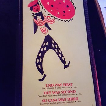 Pizzeria Due - The cover of the menu with a brief history. - Pizza Near Me - Chicago, Illinois