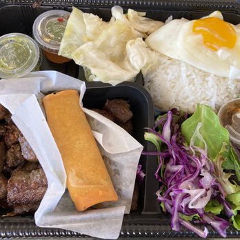 Amazing Basil - Grilled sata premium ribeye cubes with rice and sunny side egg and salad - Asian Fusion Near Me - Fremont, California