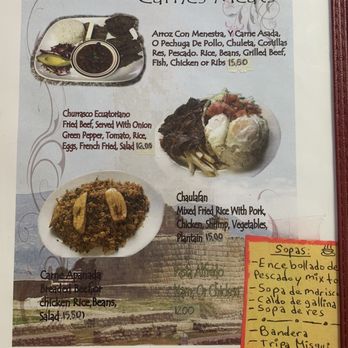La Taverna Ecuatoriana - Menu 1 - Latin American Near Me - Baltimore, Maryland