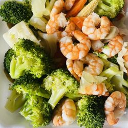 Chinese Fast Food Restaurants - Steamed Shrimp and Vegetables with rice