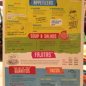 Chuy's - Menu - Tex-Mex Near Me - Denton, Texas