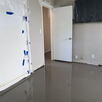 Pro Floor Covering - Wet self level before drying that only took an hour or so before safe to walk on - Flooring Near Me Pro Floor Covering - Wet self level before drying that only took an hour or so before safe to walk on - Flooring Near Me