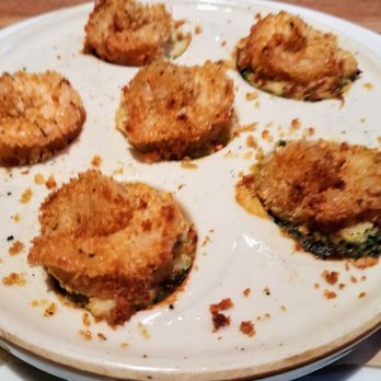 Seasons 52 - Mushrooms Stuffed with Crab/Spinach topped with Shrimp - New American Near Me - Altamonte Springs, Florida Seasons 52 - Mushrooms Stuffed with Crab/Spinach topped with Shrimp - New American Near Me - Altamonte Springs, Florida