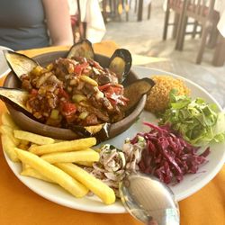 Erzincan Restaurant - Sehzade, a  traditional Turkish dish made from beef, peppers, mushrooms and eggplant.