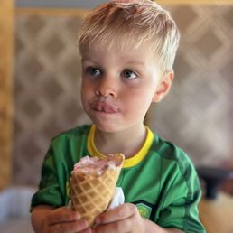 Lil Nephew enjoying his Ice Cream Cone Lil Nephew enjoying his Ice Cream Cone