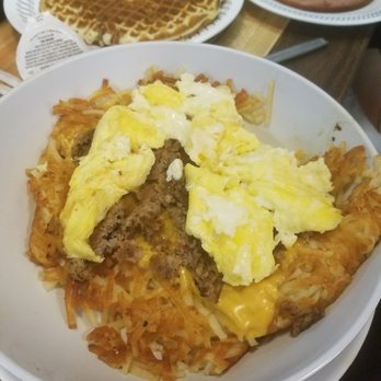 Waffle House - Sausage eggs and cheese hash brown bowl - American Near Me - Gulf Breeze, Florida