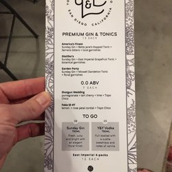 You & Yours Distilling Co - Menus!