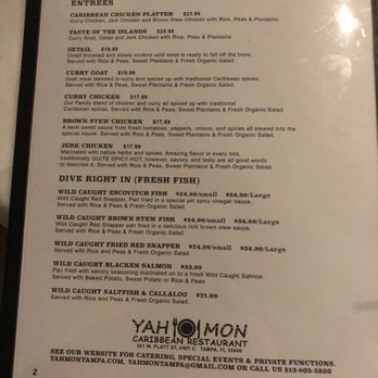 Yah Mon - Entree - Caribbean Near Me - Tampa, Florida