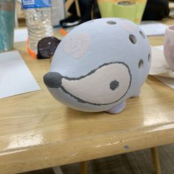 A hedgehog pencil holder