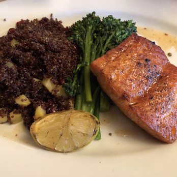 Ditka's Pittsburgh - Salmon with red quinoa with pineapples and broccolini - New American Near Me - Pittsburgh, Pennsylvania