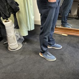 Original Hem on my jeans that were too long. Looks great and they were professional.