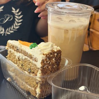 Who Cut the Cheesecake - Carrot cake and a almond joy latte - Desserts Near Me - Millbury, Massachusetts Who Cut the Cheesecake - Carrot cake and a almond joy latte - Desserts Near Me - Millbury, Massachusetts