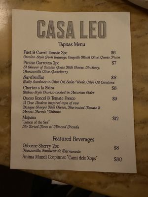 Menu photo 1 Casa Leo Los Angeles, CA