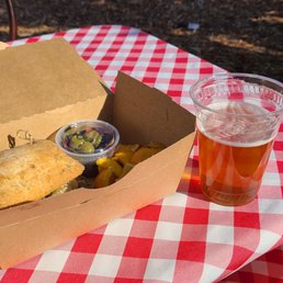 Pork sammy to go with local Docent brew to wash it down. Yum! Pork sammy to go with local Docent brew to wash it down. Yum!