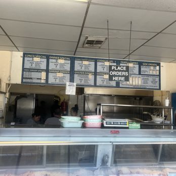 Family Fish Market - Menu with their latest prices.  They should invest in a digital menu board or reflect the latest prices online. - Seafood Markets Near Me - Carson, California