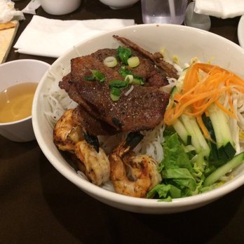 Pho Saigon 1 - #38 Bun Tom Nuong Bo Nuong - Virmicelli, veggies, with charbroiled shrimp and beef. So good! - Vietnamese Near Me - Chatsworth, California Pho Saigon 1 - #38 Bun Tom Nuong Bo Nuong - Virmicelli, veggies, with charbroiled shrimp and beef. So good! - Vietnamese Near Me - Chatsworth, California